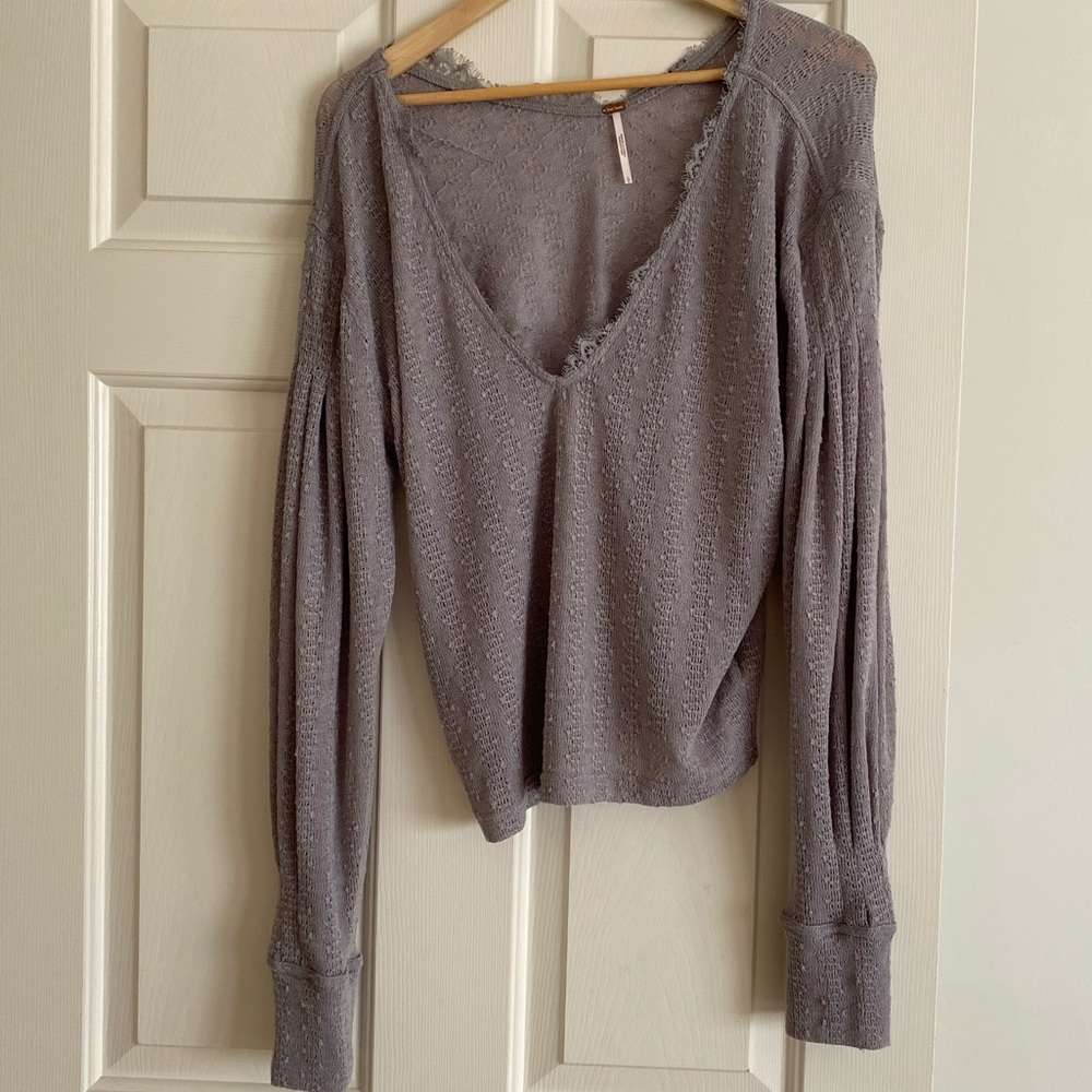 Free People Slouchy Lace Sweater
